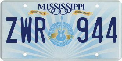 MS license plate ZWR944