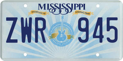 MS license plate ZWR945