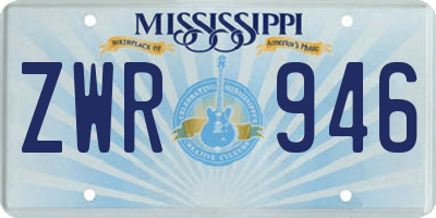 MS license plate ZWR946