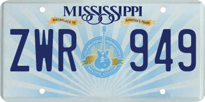 MS license plate ZWR949