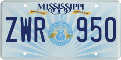 MS license plate ZWR950