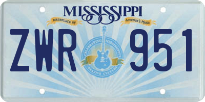 MS license plate ZWR951