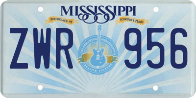 MS license plate ZWR956