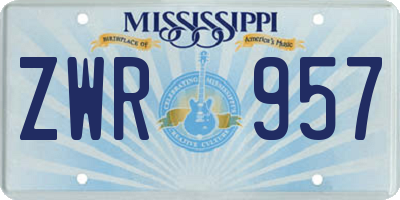 MS license plate ZWR957