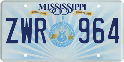 MS license plate ZWR964