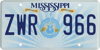 MS license plate ZWR966
