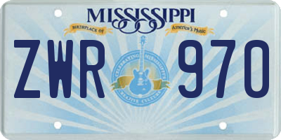 MS license plate ZWR970