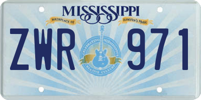 MS license plate ZWR971