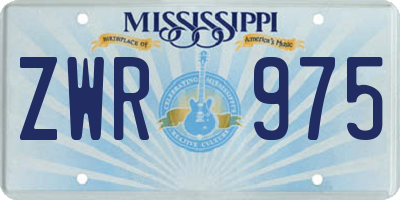 MS license plate ZWR975