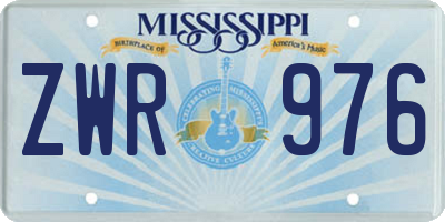 MS license plate ZWR976