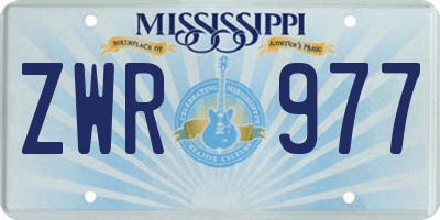MS license plate ZWR977