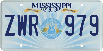 MS license plate ZWR979