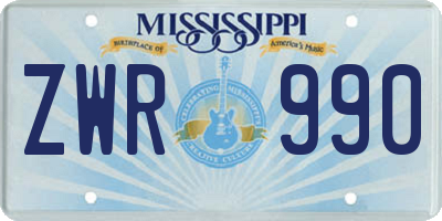 MS license plate ZWR990