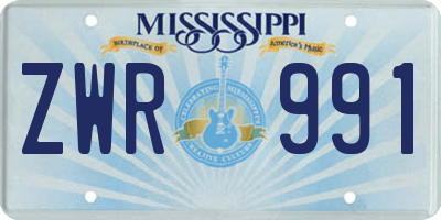 MS license plate ZWR991