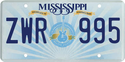 MS license plate ZWR995