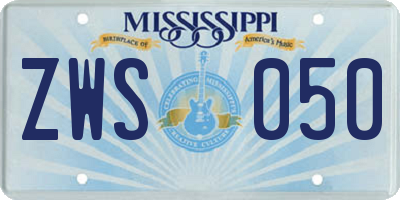 MS license plate ZWS050