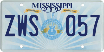 MS license plate ZWS057
