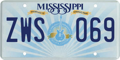 MS license plate ZWS069