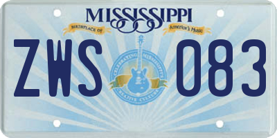 MS license plate ZWS083