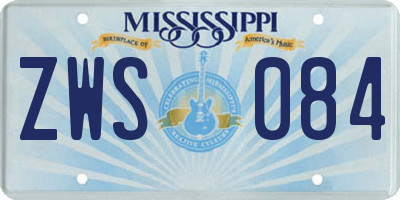 MS license plate ZWS084