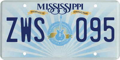 MS license plate ZWS095