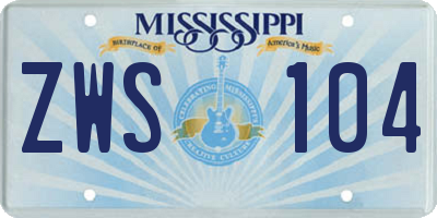 MS license plate ZWS104