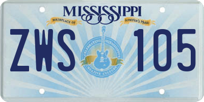 MS license plate ZWS105