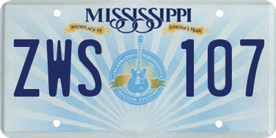 MS license plate ZWS107