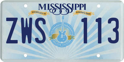 MS license plate ZWS113