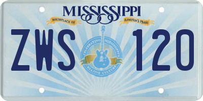 MS license plate ZWS120