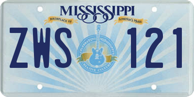 MS license plate ZWS121