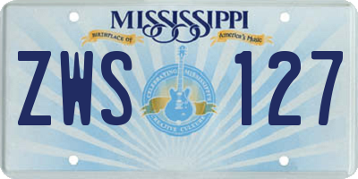 MS license plate ZWS127