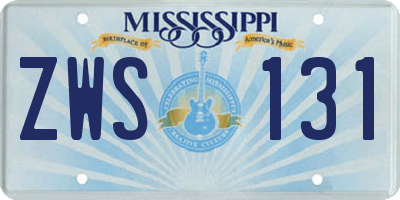 MS license plate ZWS131