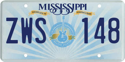 MS license plate ZWS148
