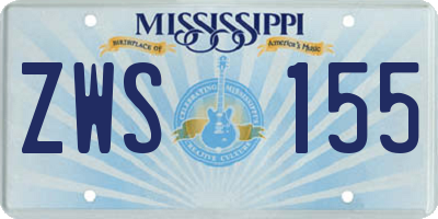 MS license plate ZWS155