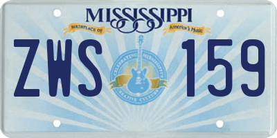 MS license plate ZWS159