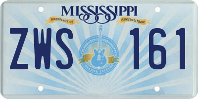MS license plate ZWS161