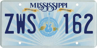 MS license plate ZWS162