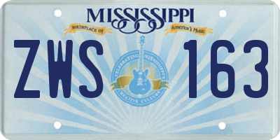 MS license plate ZWS163