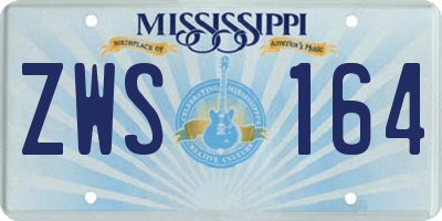 MS license plate ZWS164