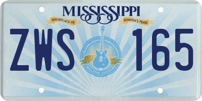 MS license plate ZWS165
