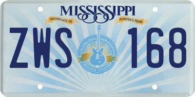 MS license plate ZWS168