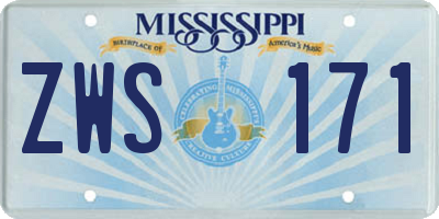 MS license plate ZWS171
