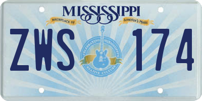 MS license plate ZWS174