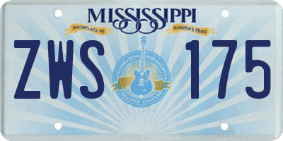 MS license plate ZWS175