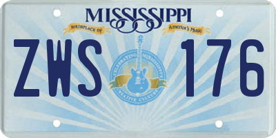 MS license plate ZWS176