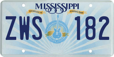 MS license plate ZWS182