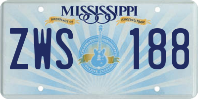 MS license plate ZWS188