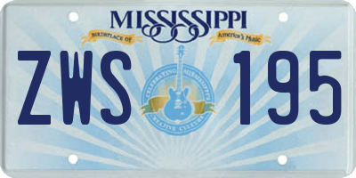 MS license plate ZWS195