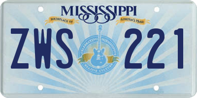 MS license plate ZWS221